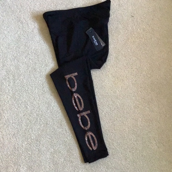 SOLD - Bebe Sport Rhinestud Logo Black Legging - NWT - Picture 12 of 12